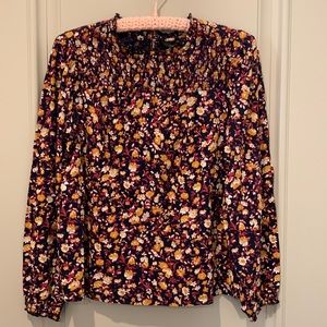 Lucky Brand Smocked Neck Top